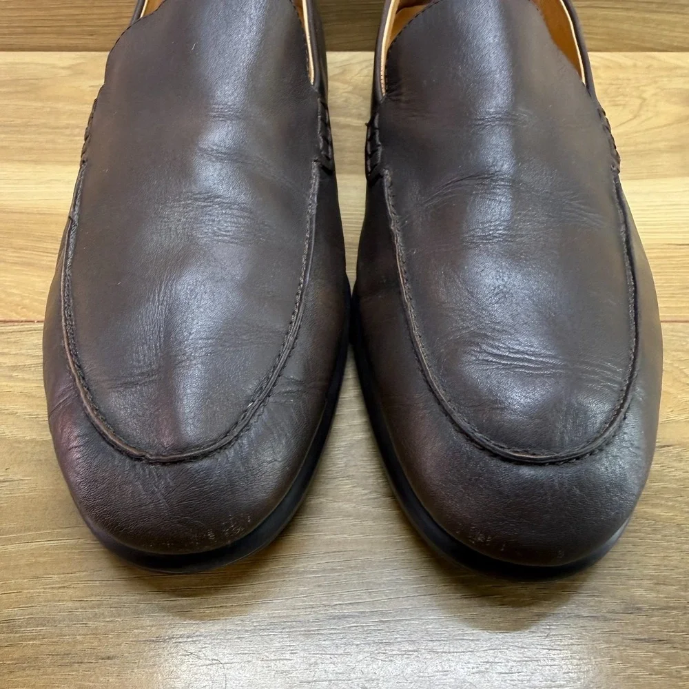 ECCO Tray Tech Slip On Loafers Mens 10.5 EU 44 Brown Leather Modern Business